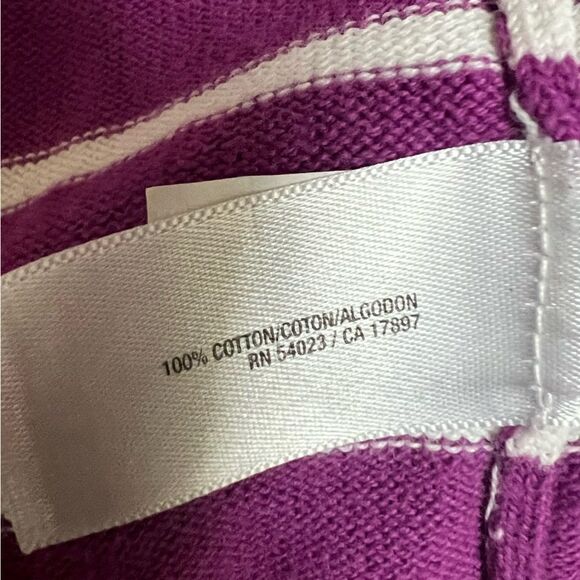 Old Navy Stripe Knit Cardigan Little Girl 5T Purple White EUC - Picture 3 of 5